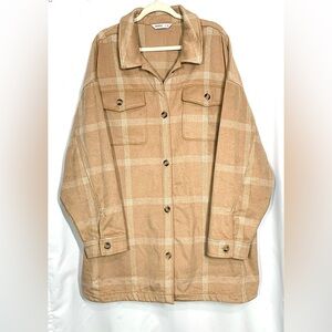 Sonoma Camel Plaid Utility Shacket Nice Heavy and Soft Woman’s 4X